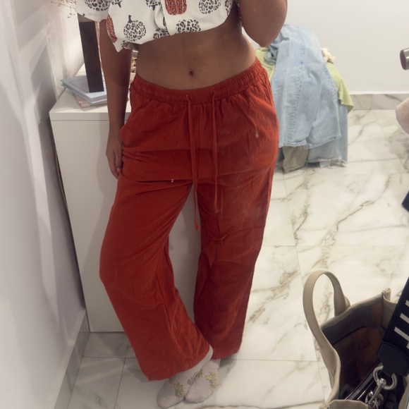 Rust Wide-Leg Pants - Picture 4 of 4